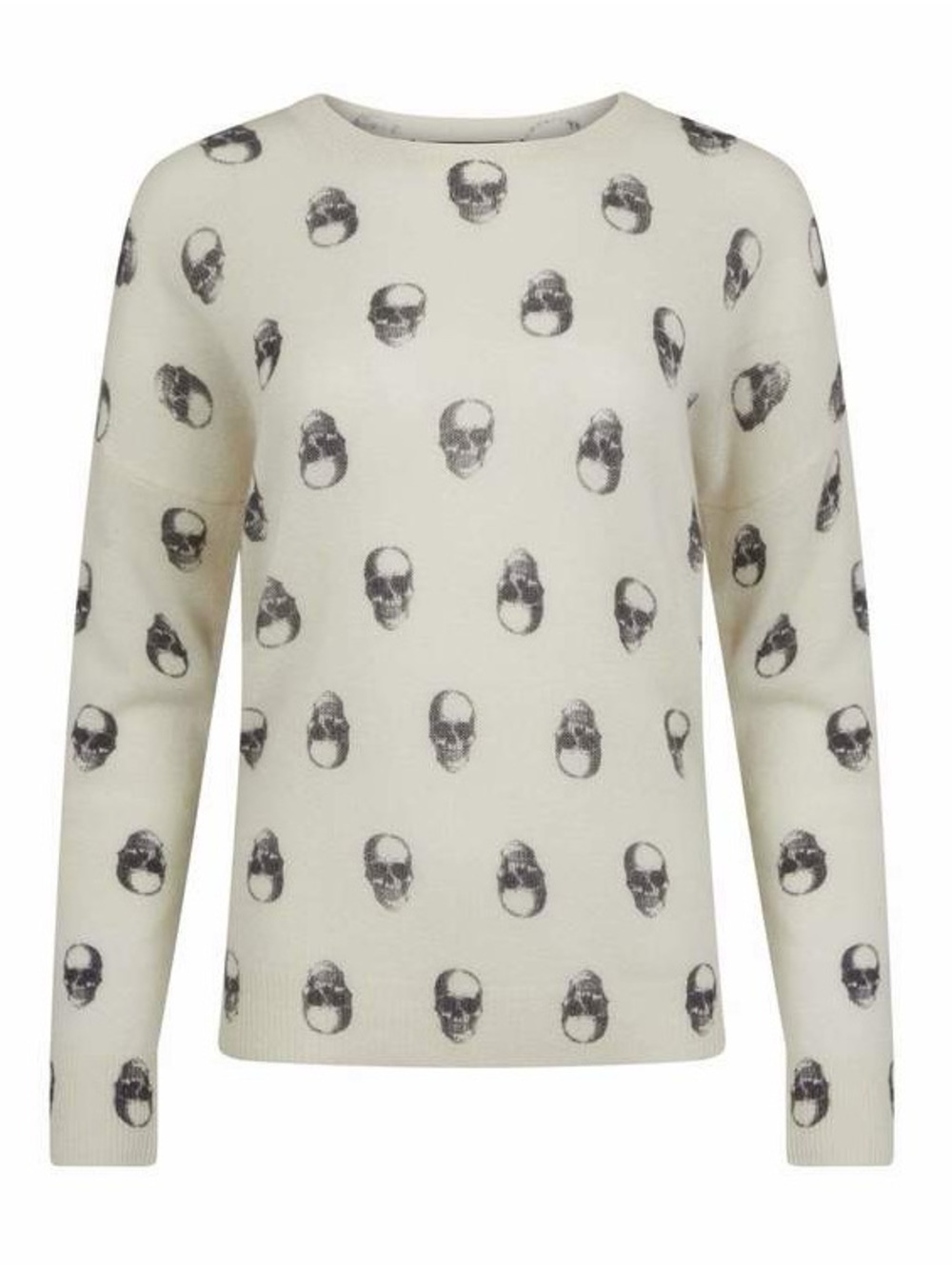360 Cashmere Cream Allover Skull Print Sweater - Size XS (PRISTINE)